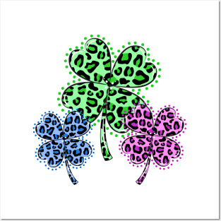 Trio Leopard Shamrock Posters and Art